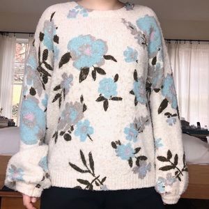 Kimchi Blue Knit Floral Sweater